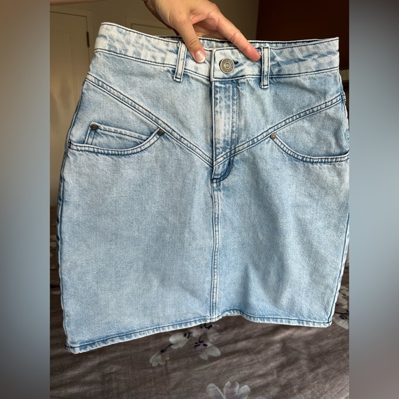 SOLD! Sandro Paris Mini Denim Skirt Size 2 Small - Picture 3 of 16